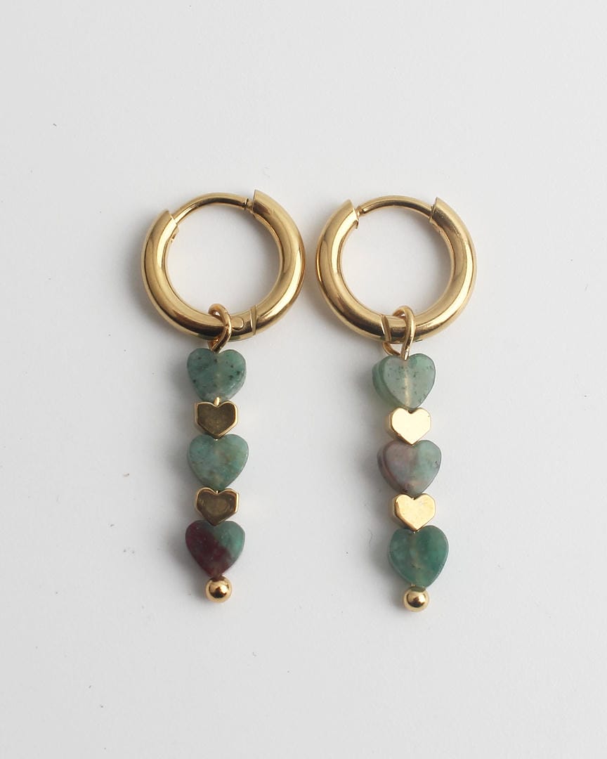 Pendientes de tres corazones
