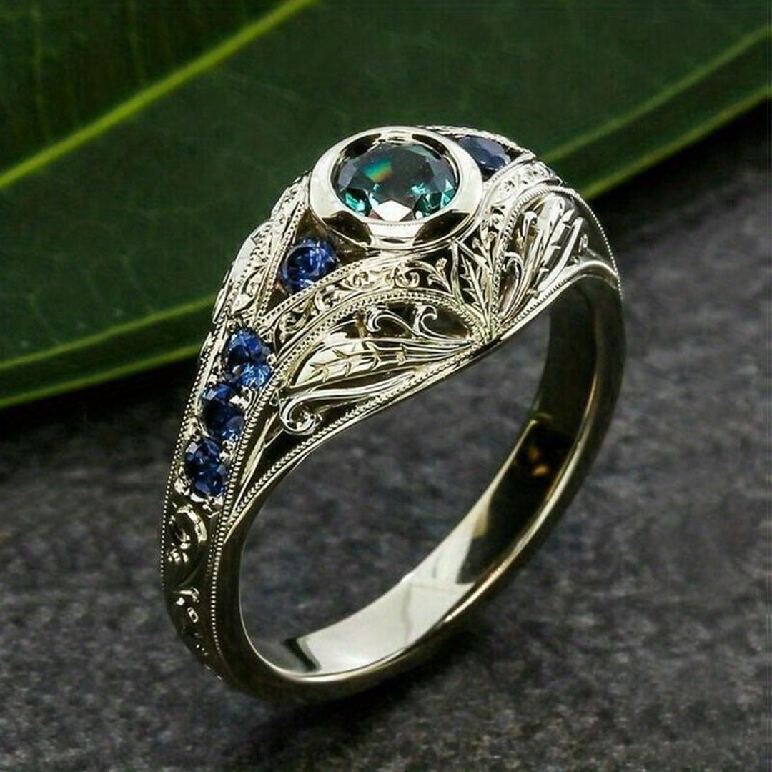 Anillo Windsor Azul Circonita Cúbica