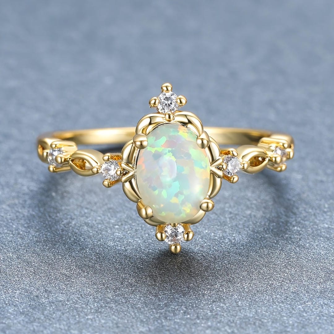 Anillo Jardín de Cristal Ópalo Celestial