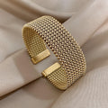 Pulsera ajustable chapada en oro, tejida