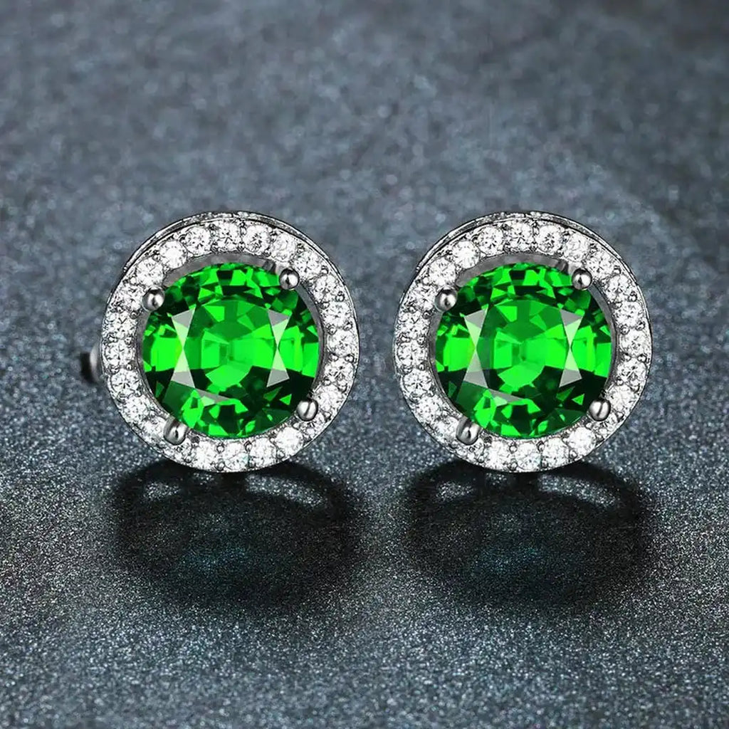 Pendientes de Plata con Esmeraldas