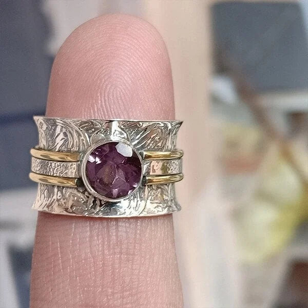 Anillo de meditación de cristal bohemio