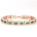 Pulsera llamativa dorada con esmeraldas