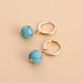 Pendientes Colgantes de Oro Turquesa Vintage
