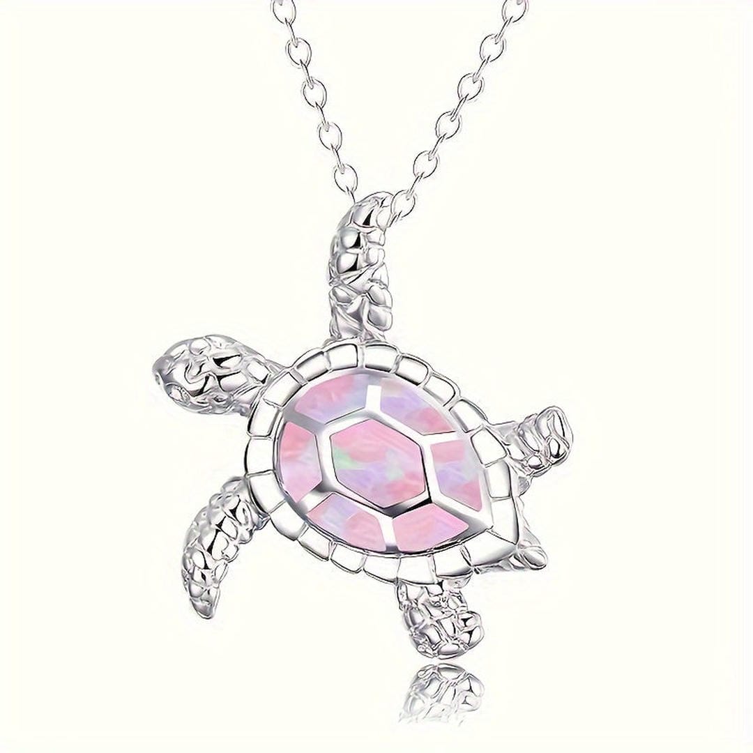 Collar con colgante de tortuga brillante