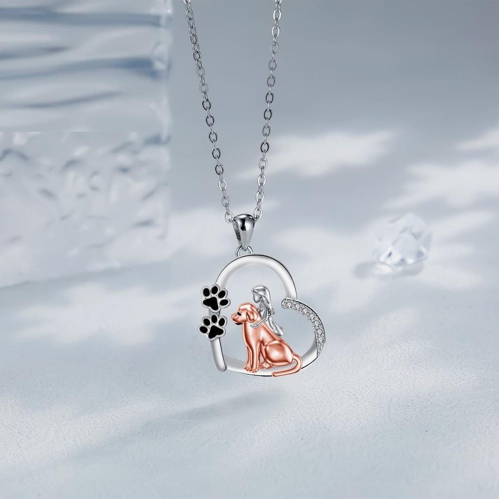 Collar de perlas con forma de corazón para perro y niña