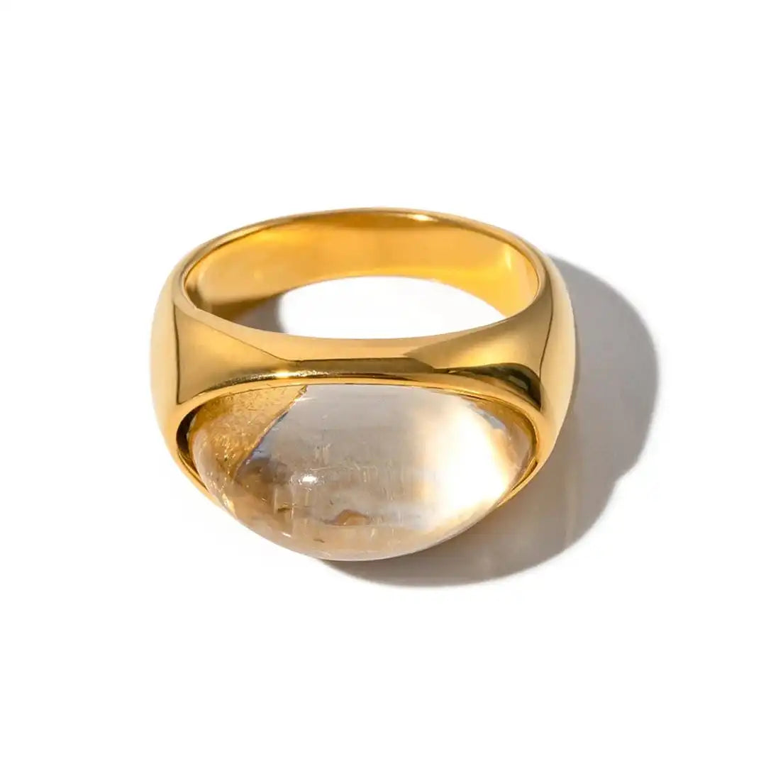 Anillo único de piedra natural