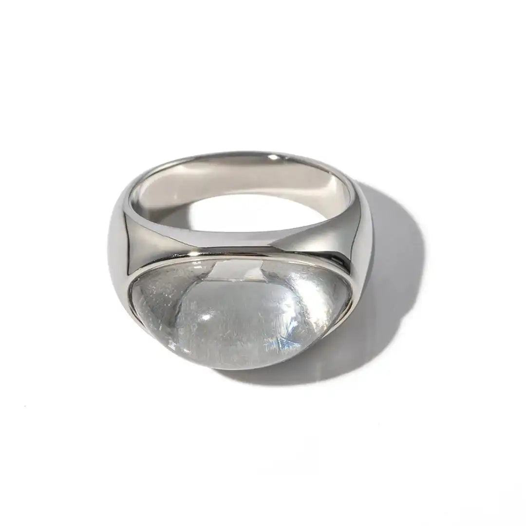 Anillo único de piedra natural