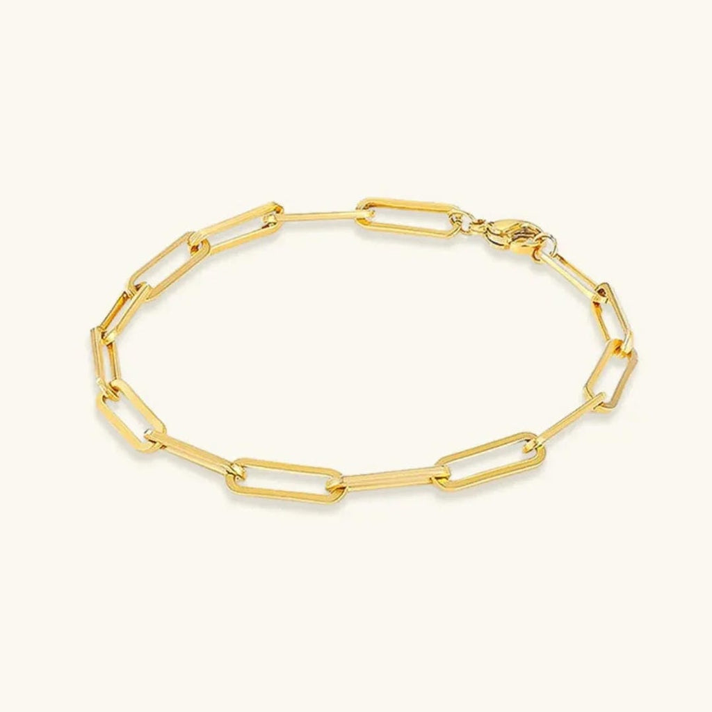 Elegante pulsera de clips dorados