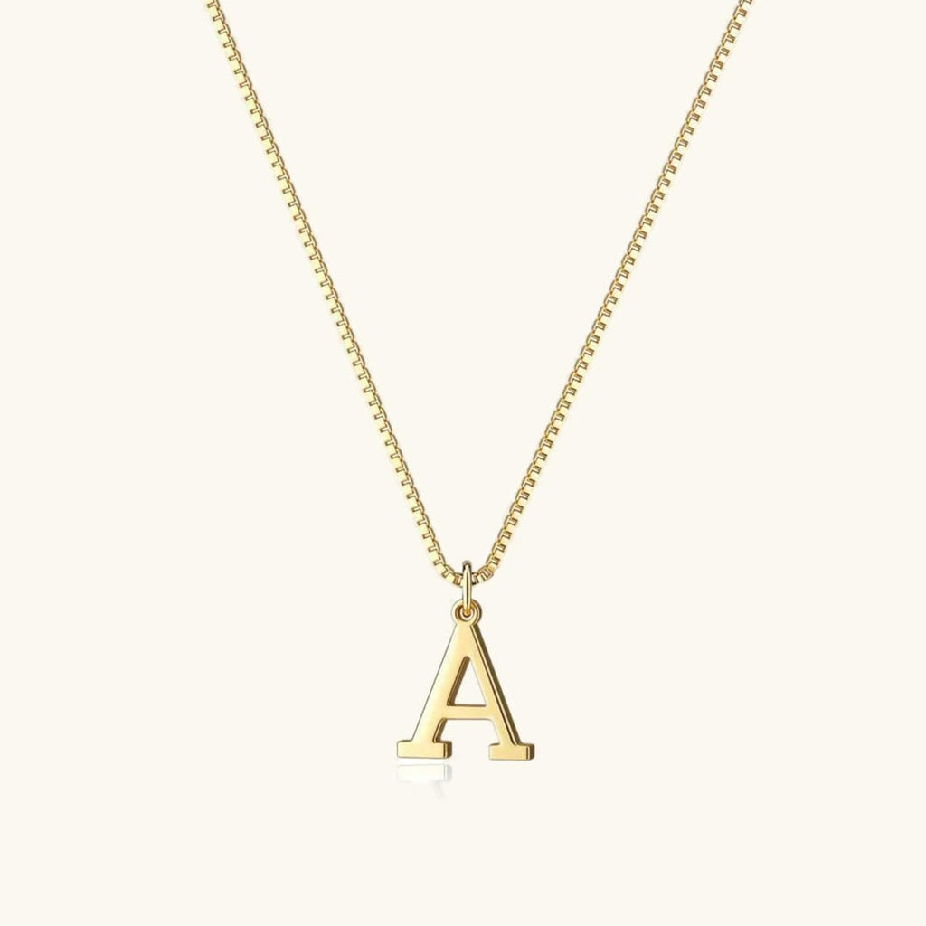 Collar Inicial de Oro con Letra Vintage