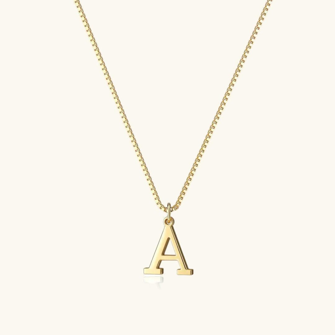 Collar Inicial de Oro con Letra Vintage