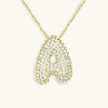 Collar de burbujas con inicial de cristal