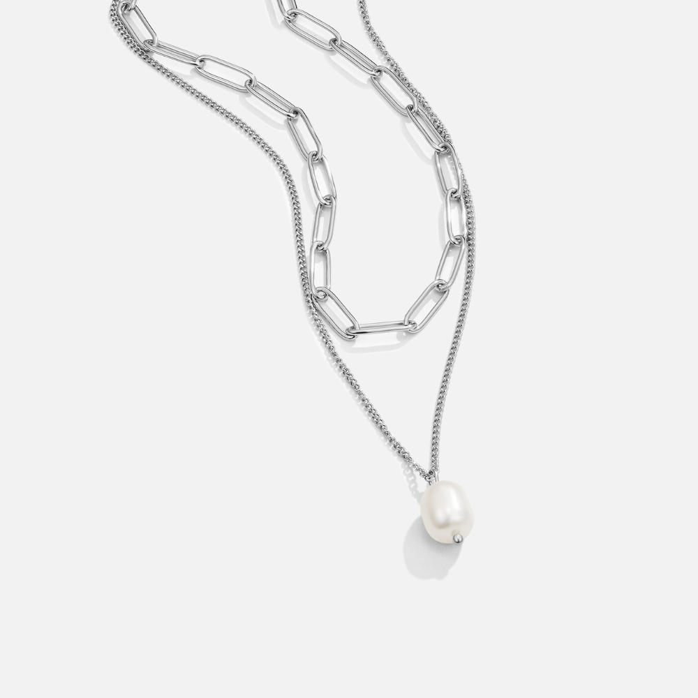 Collar de plata Angela Pearl