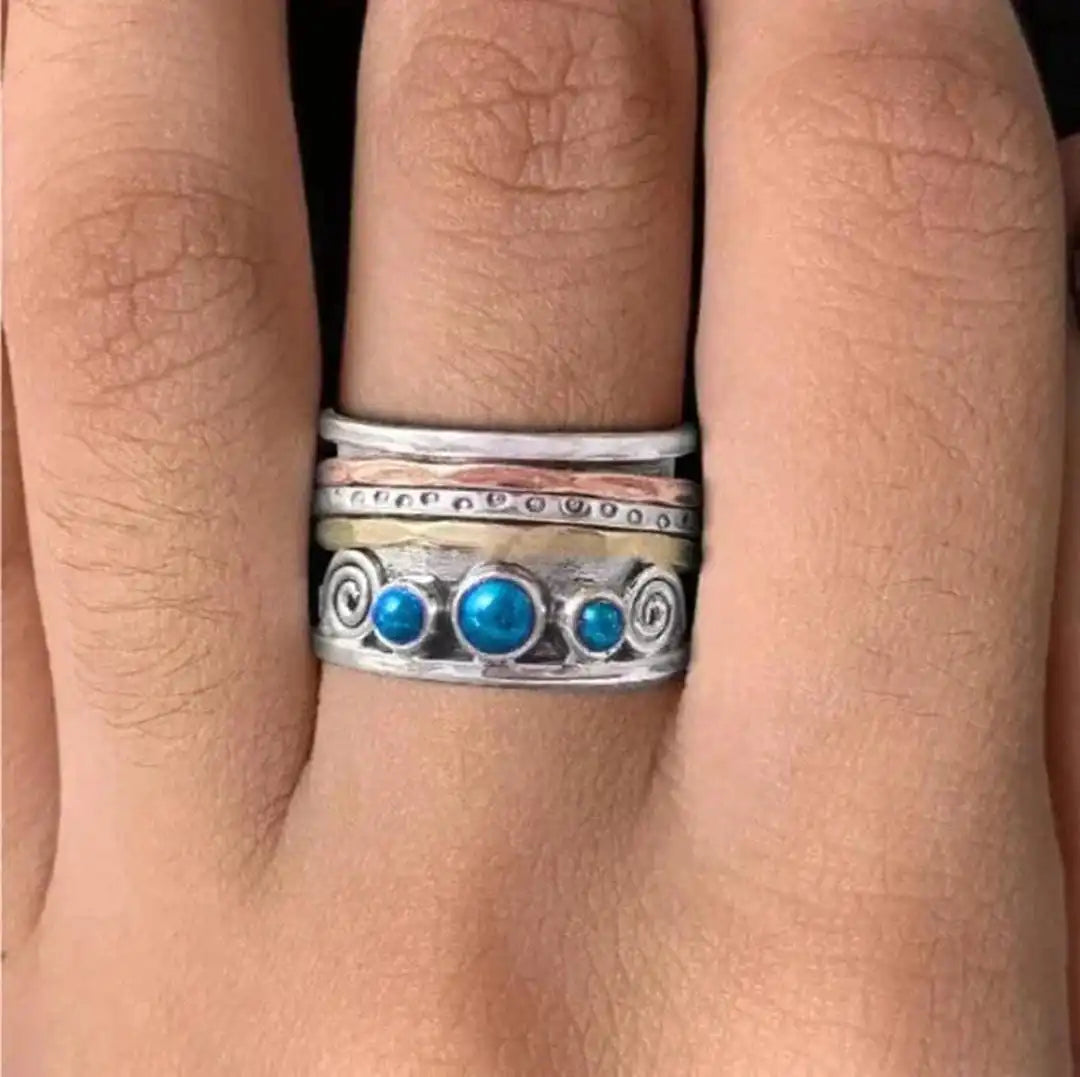 Anillo elegante bohemio para meditación