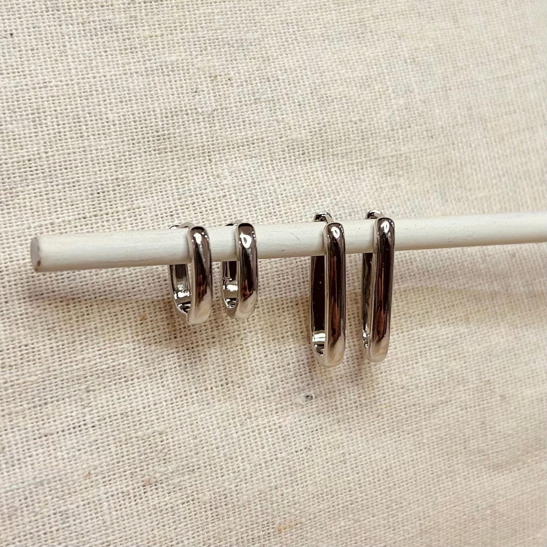 Juego de 2 pares de aretes de aro ovalados de uso diario, oro y plata