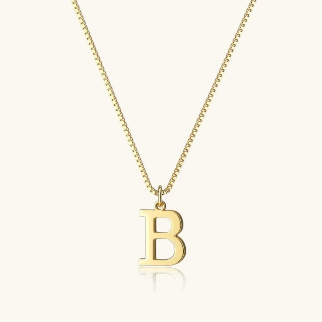 Collar Inicial de Oro con Letra Vintage