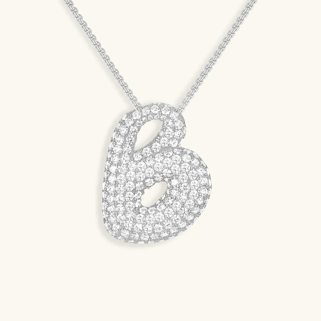 Collar de burbujas con inicial de cristal