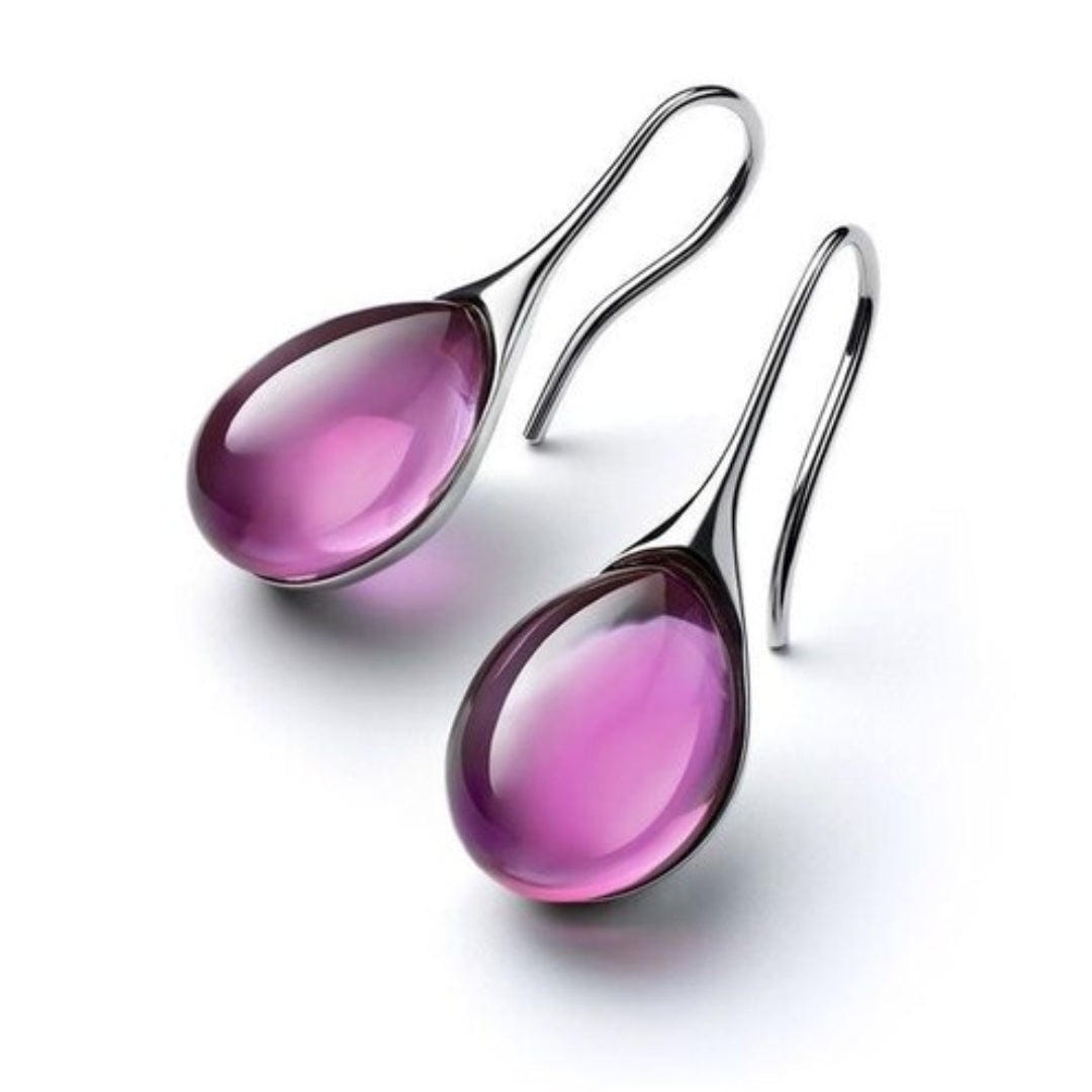 Pendientes Minimalistas de Gota de Cristal