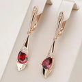 Exquisito Colgante con Pendientes de Cristal Rojo