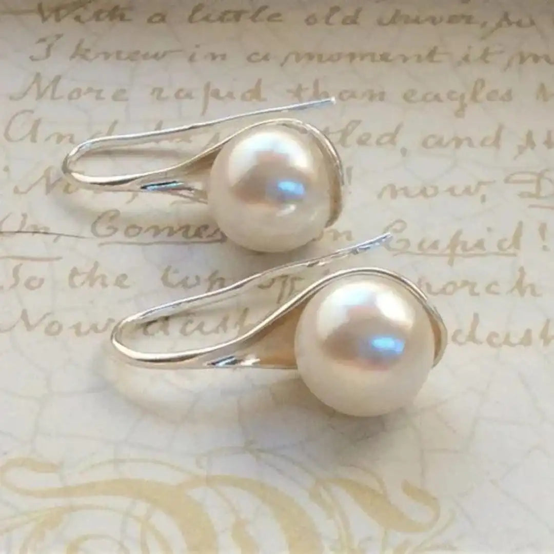 Pendientes de perlas colgantes vintage