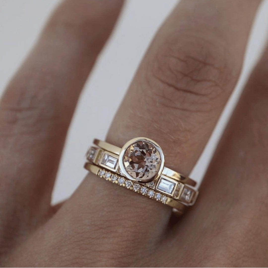 Anillo Vintage con Zirconia Cúbica Dorada