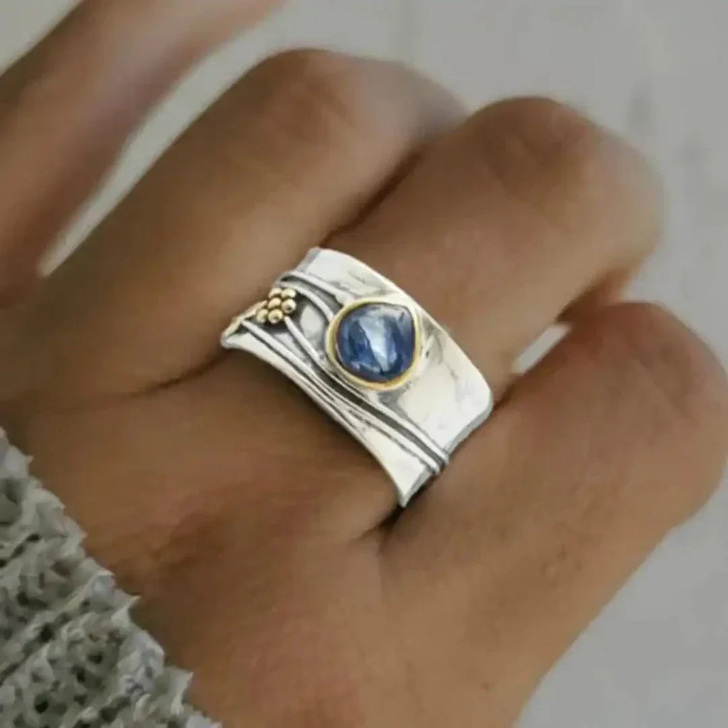 Anillo de Meditación Bohemio con Piedras Preciosas