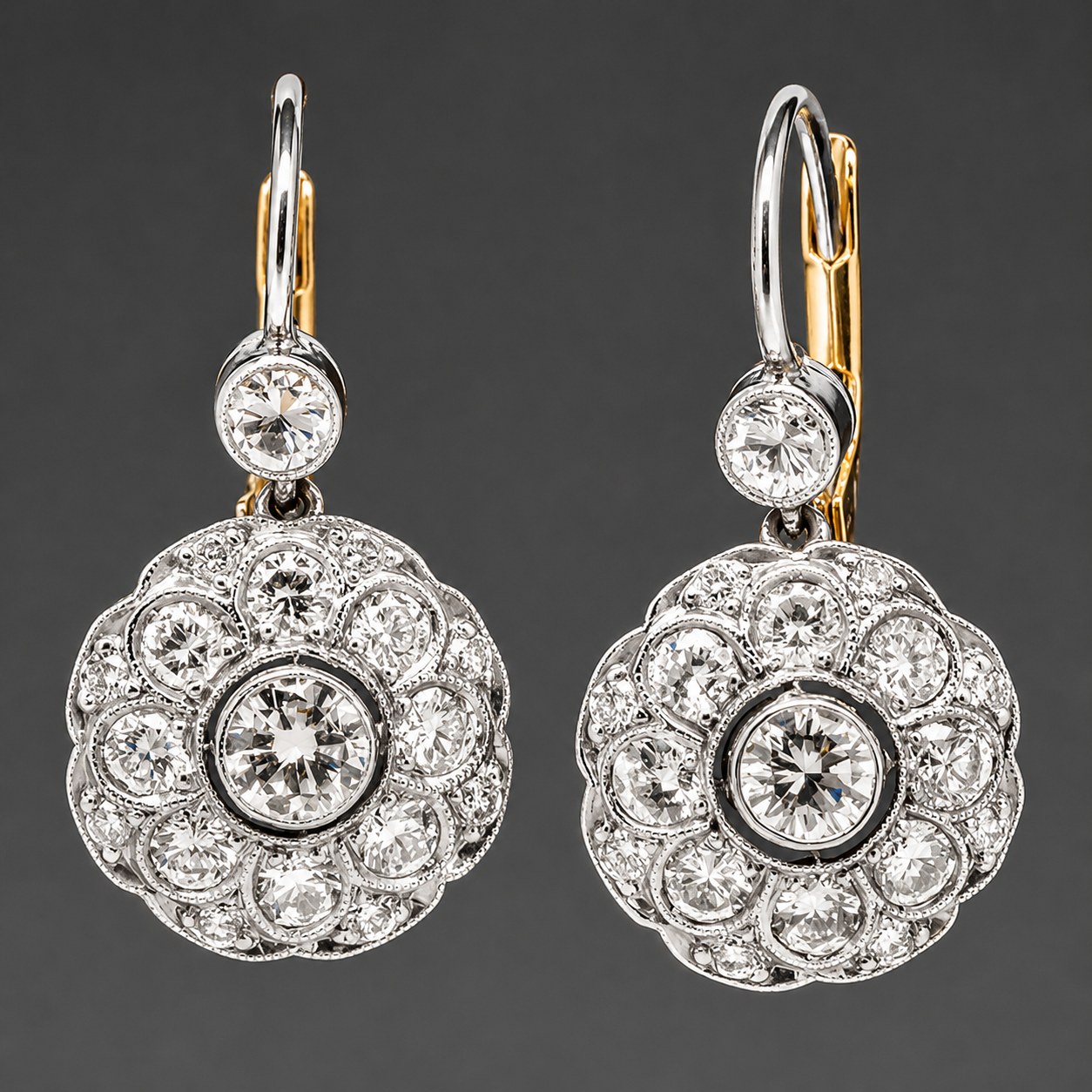 Pendientes redondos de cristal con diseño de mandala vintage