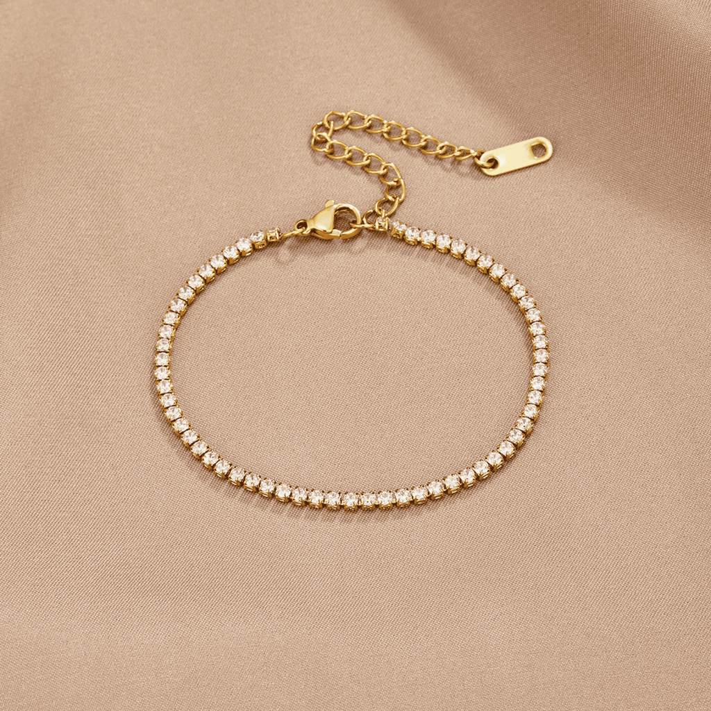 Pulsera de tenis de oro atemporal