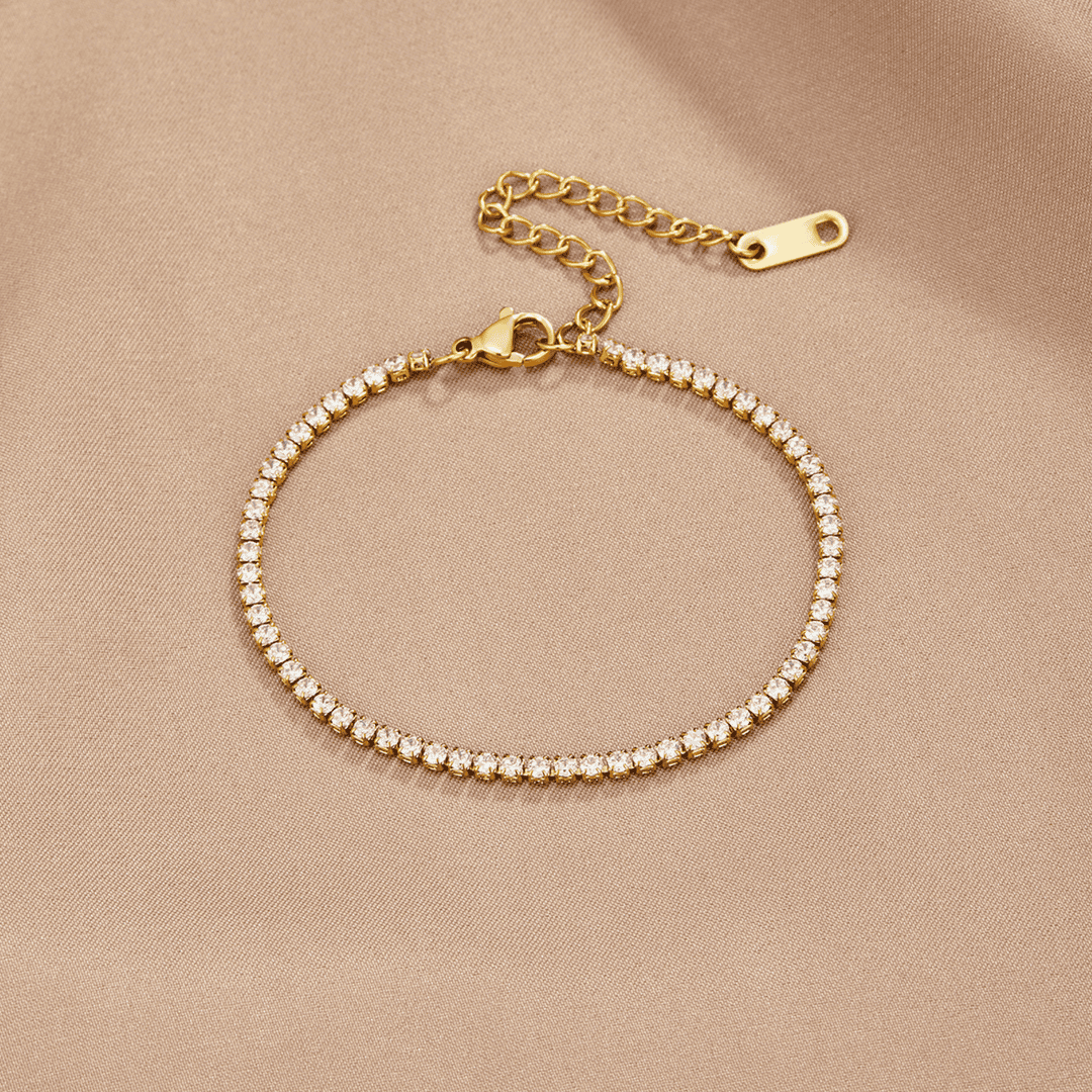 Pulsera de tenis de oro atemporal