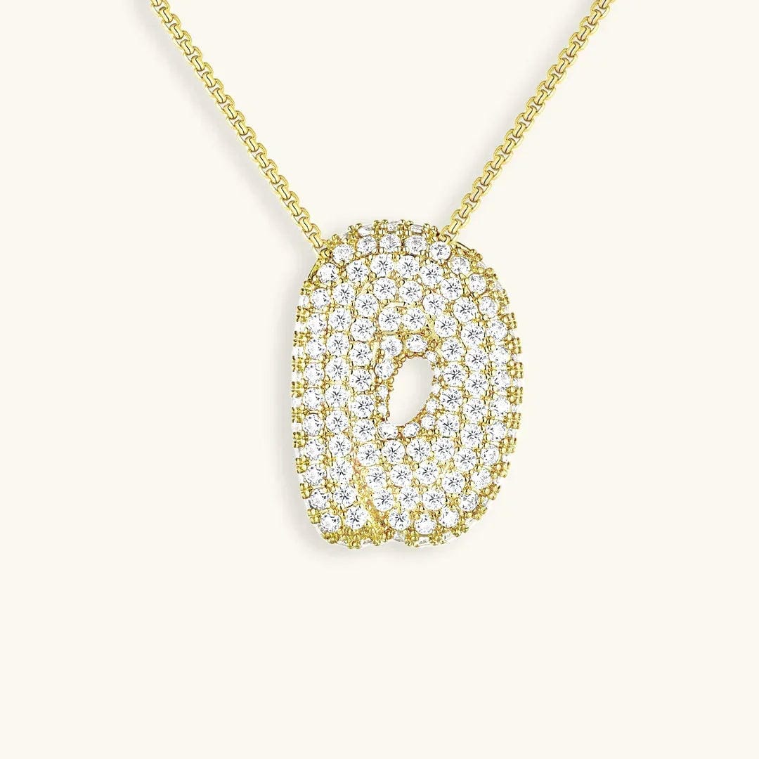 Collar de burbujas con inicial de cristal