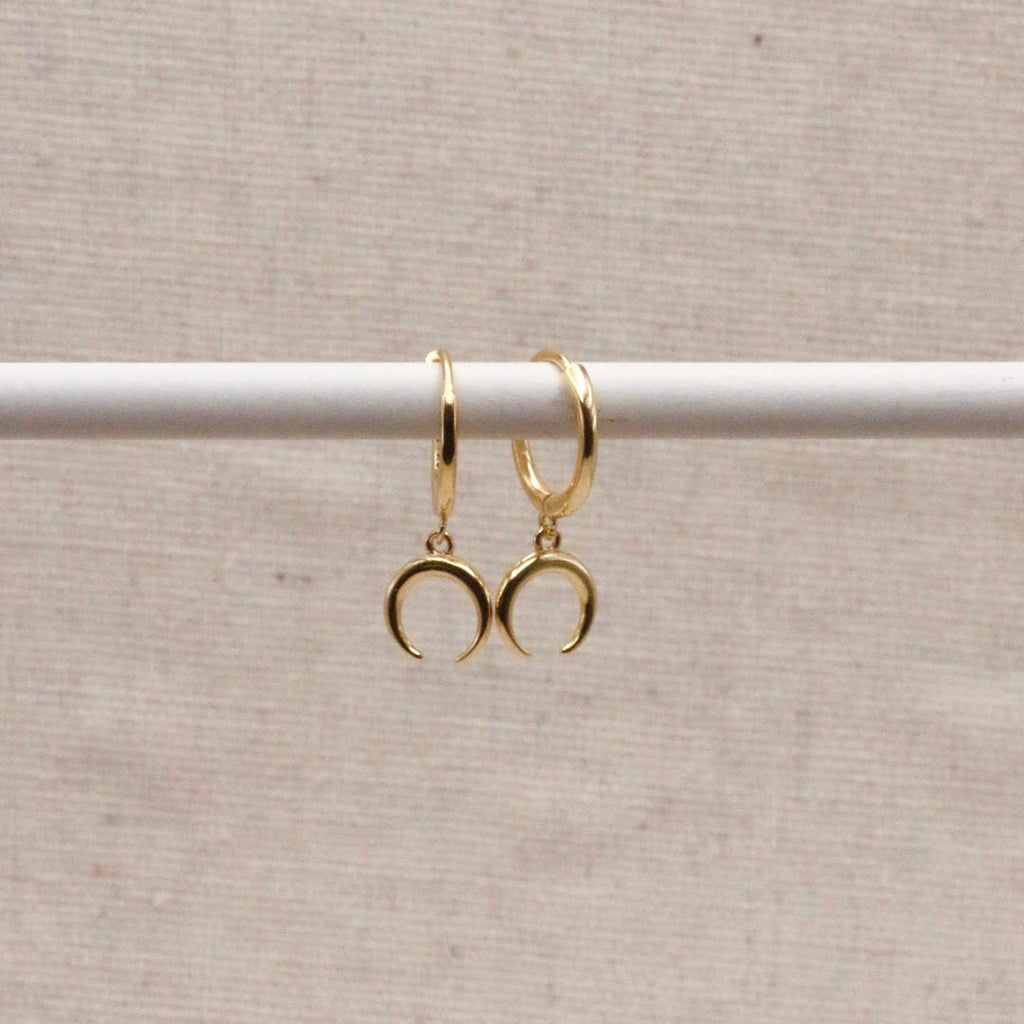 Pendientes de aro crecientes Cuerno de Oro