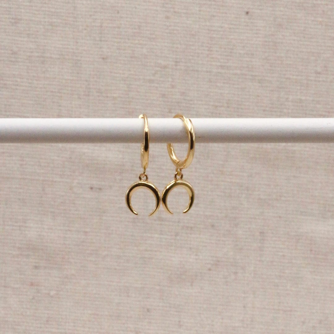Pendientes de aro crecientes Cuerno de Oro