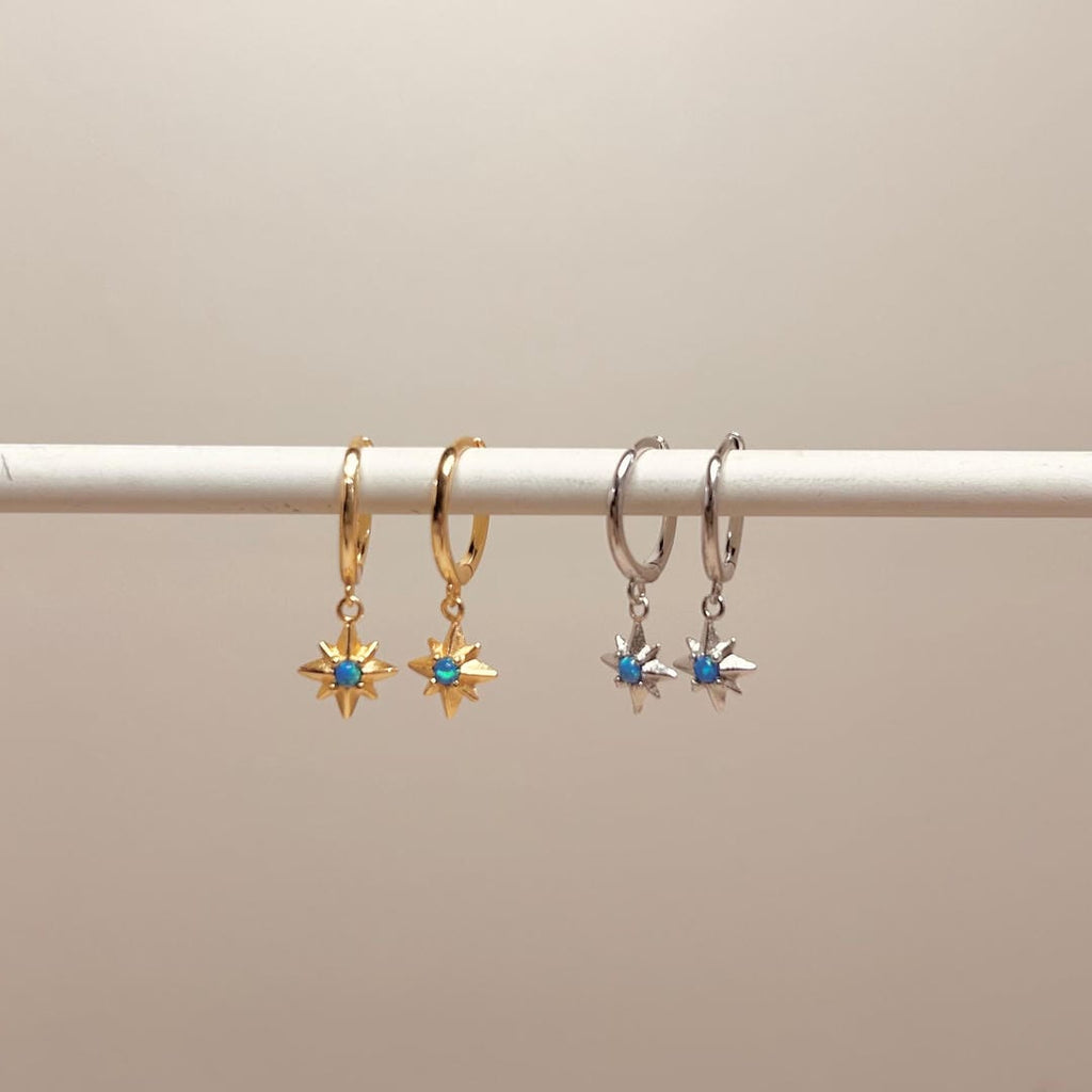 Pendientes de Aro Opal Starburst