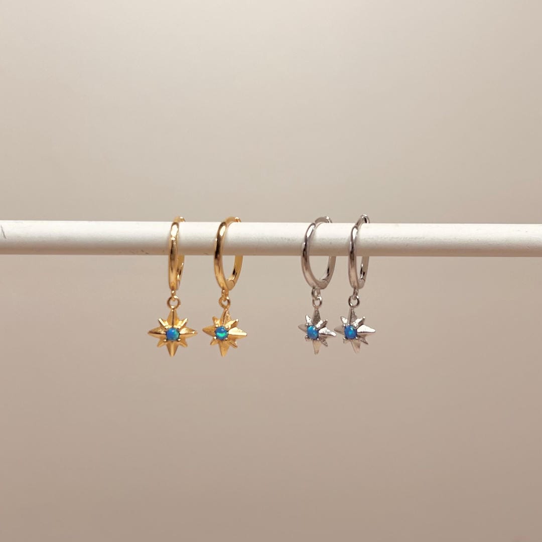 Pendientes de Aro Opal Starburst