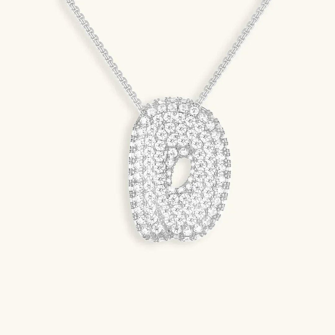 Collar de burbujas con inicial de cristal