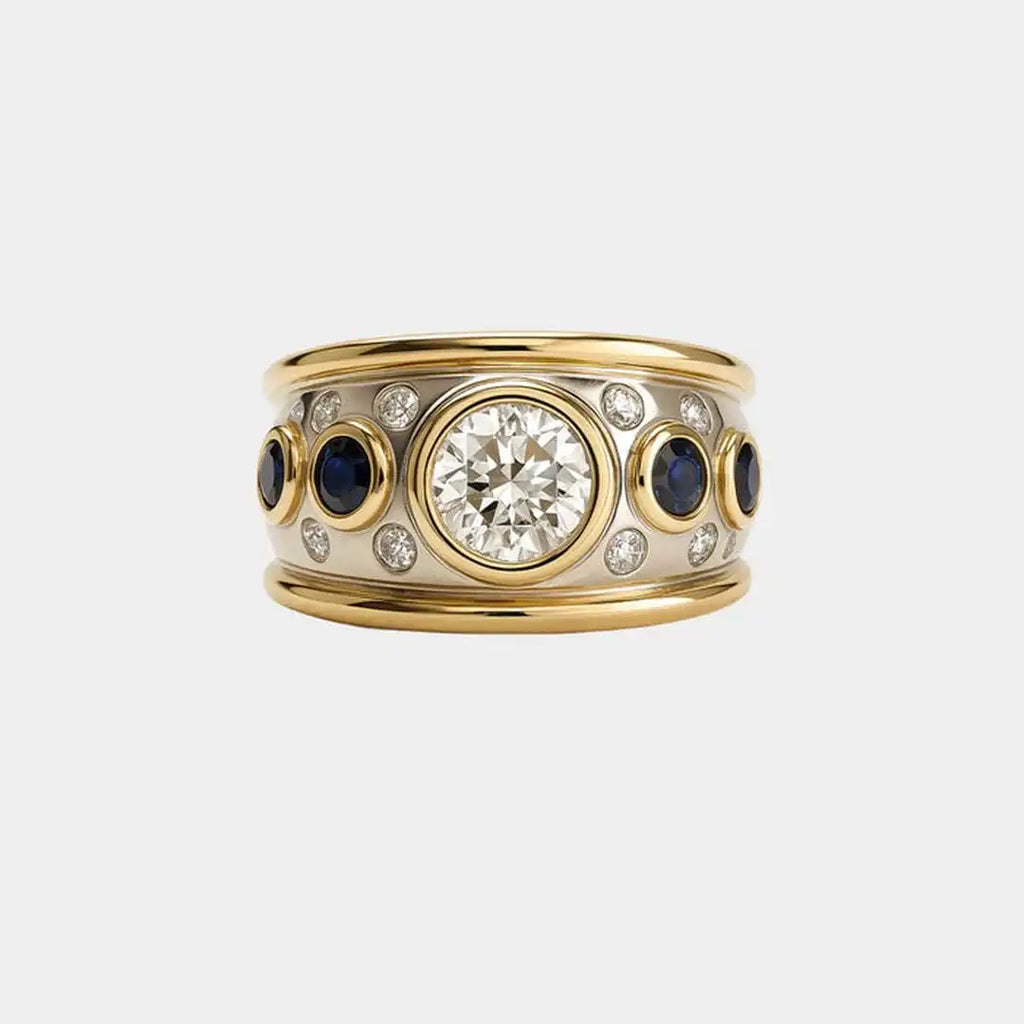 Anillo vintage con incrustaciones de circonita cúbica