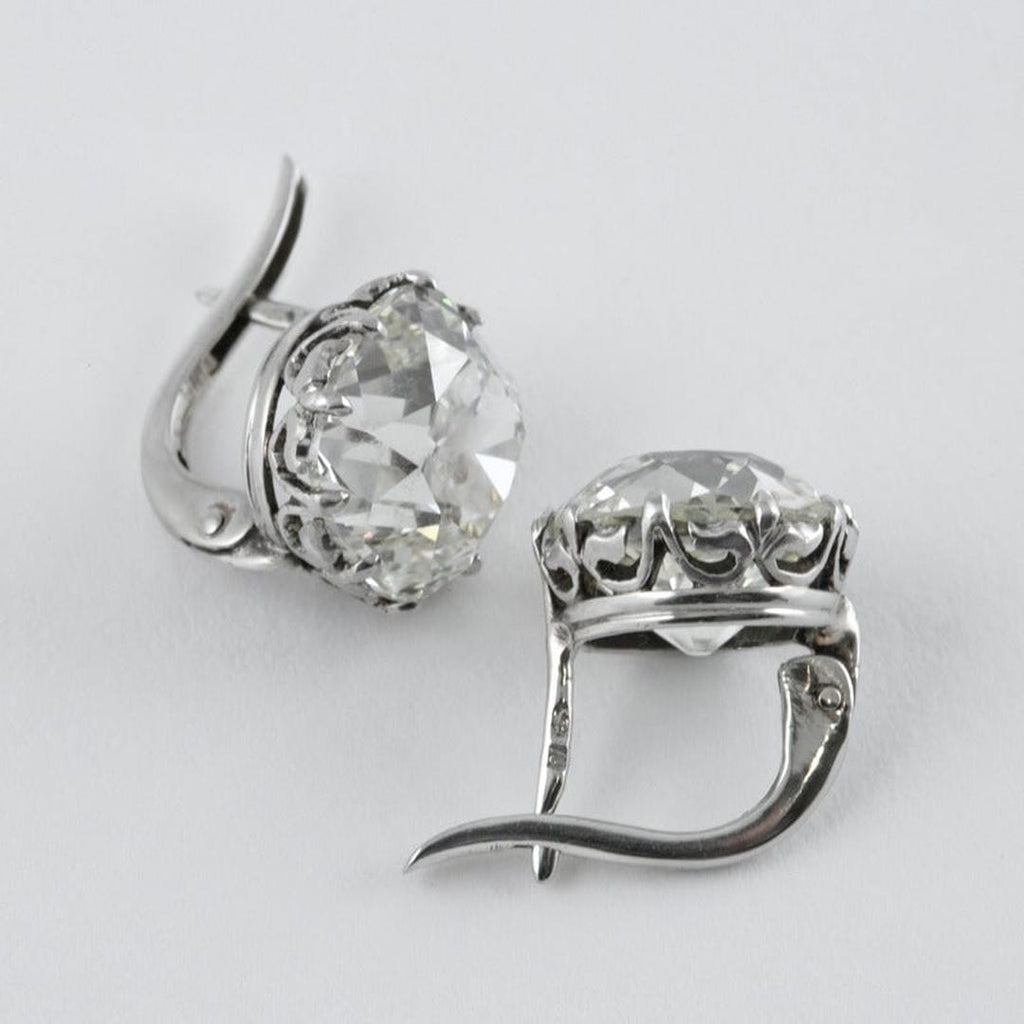 Aretes de lujo vintage de plata con circonita