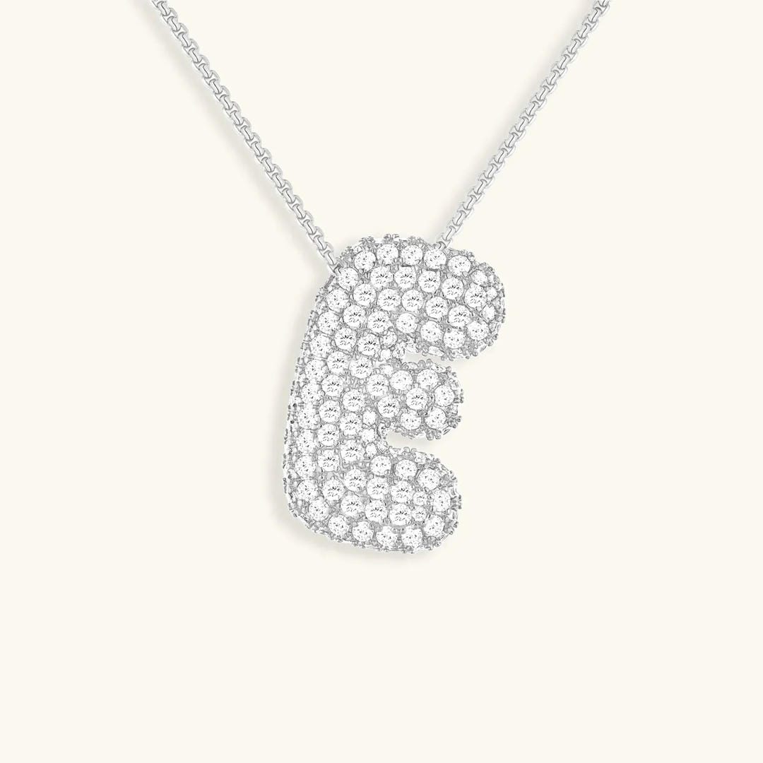 Collar de burbujas con inicial de cristal
