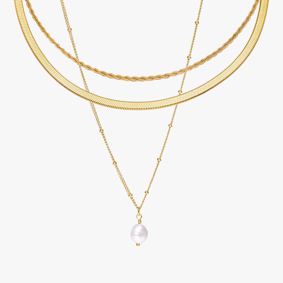 Juego de collares de capas Trío atemporal