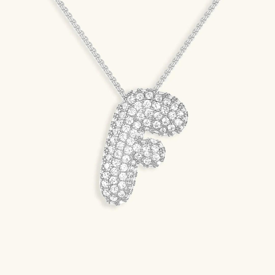Collar de burbujas con inicial de cristal