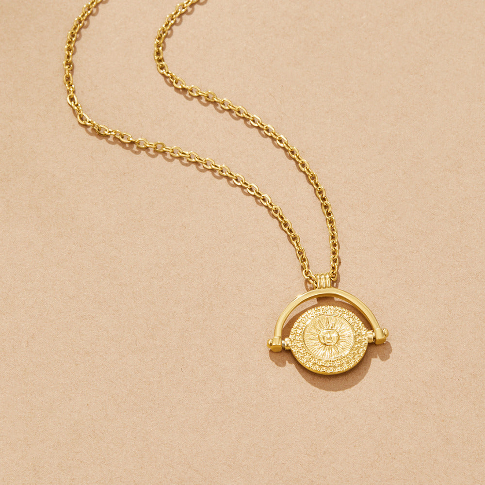 Collar Moneda Sol Dorado