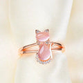 Anillo de gato en oro rosa