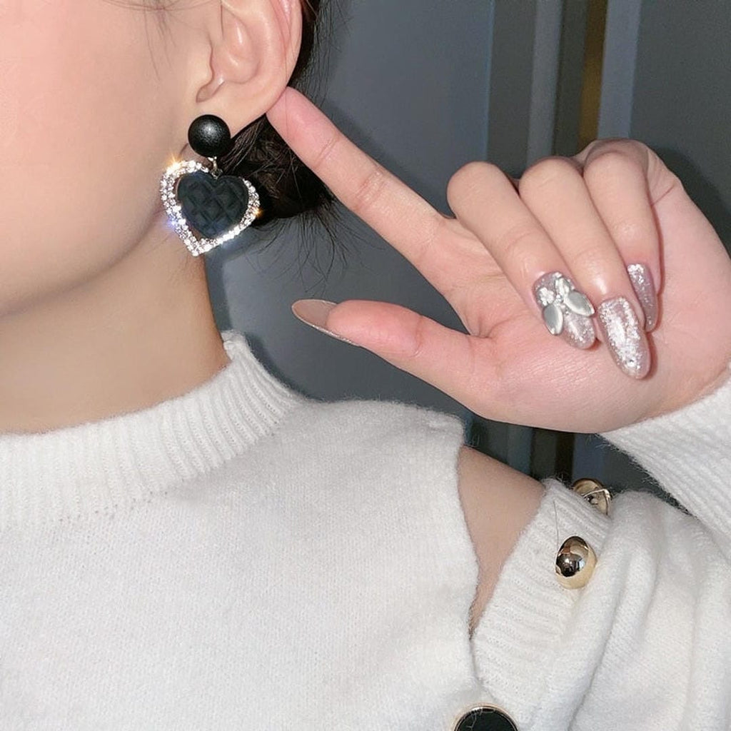 Pendientes Corazón Negro