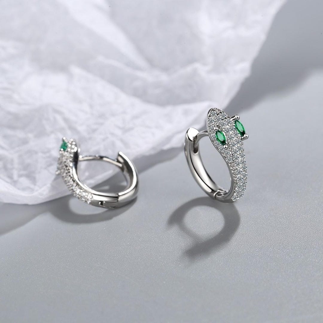 Sterling Silver Snake Earrings