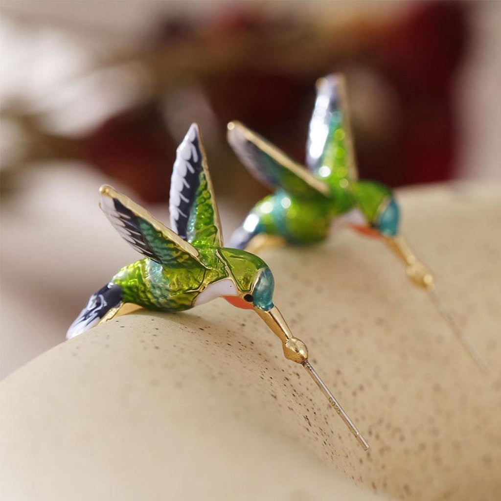 Aretes Colibrí Coloridos Únicos