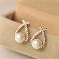 Pendientes de perlas con purpurina