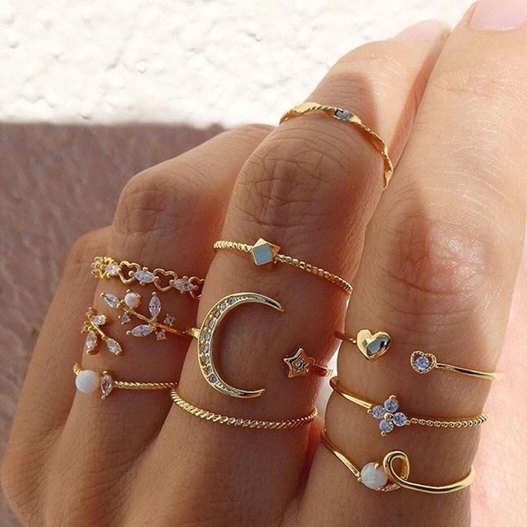Paquete de 10 Anillos Bohemios