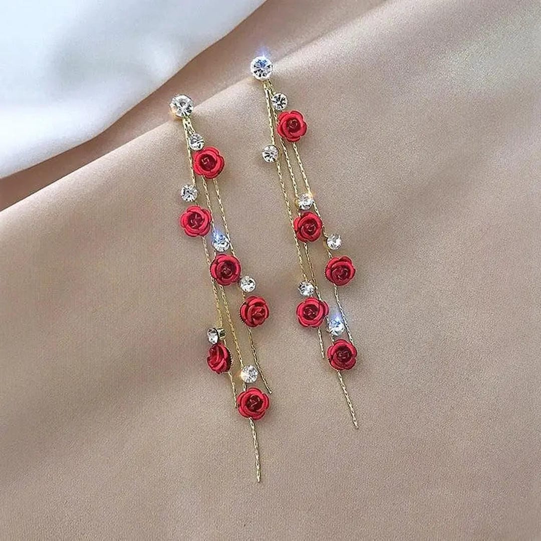 Pendientes Cascada de Rosas Elegantes