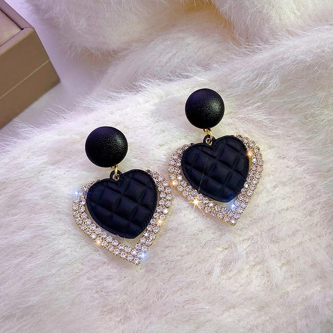 Pendientes Corazón Negro
