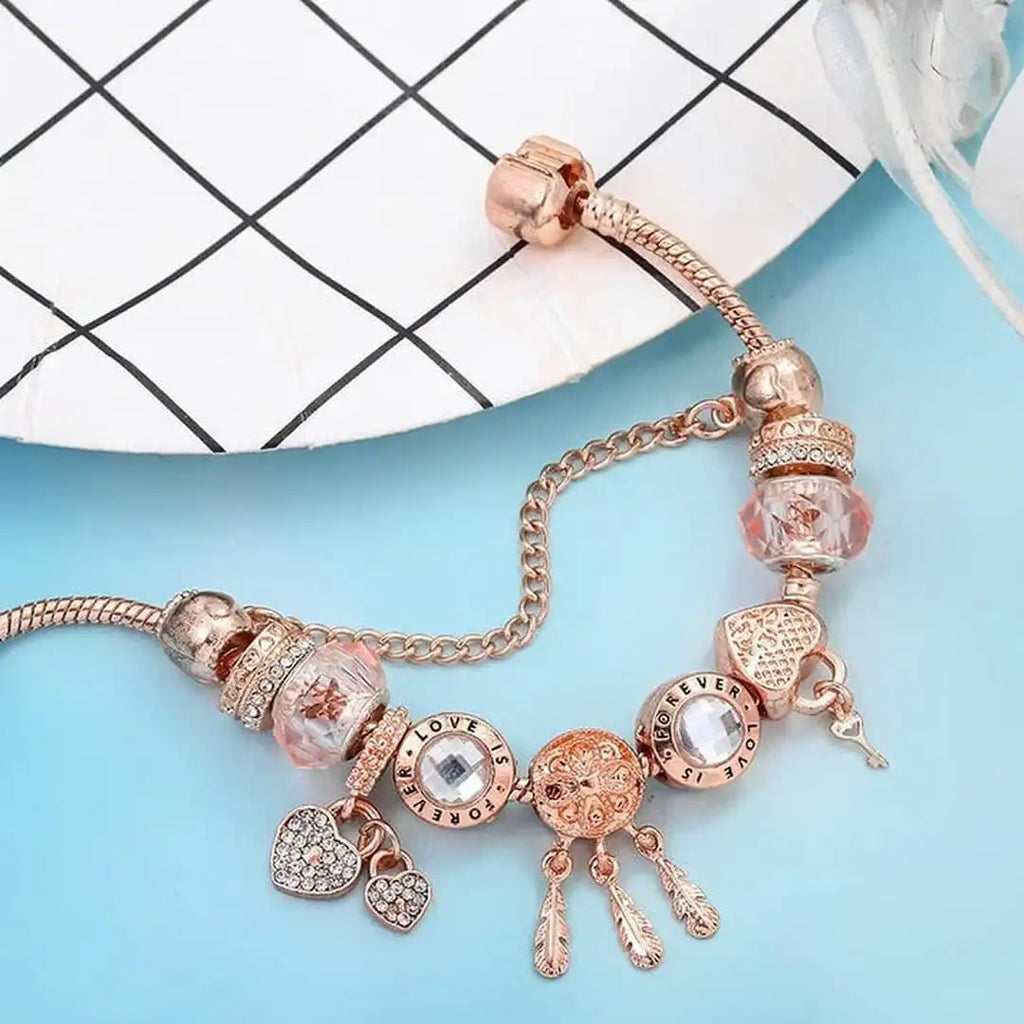 Pulsera Atrapasueños Rosa con Dijes Incluidos